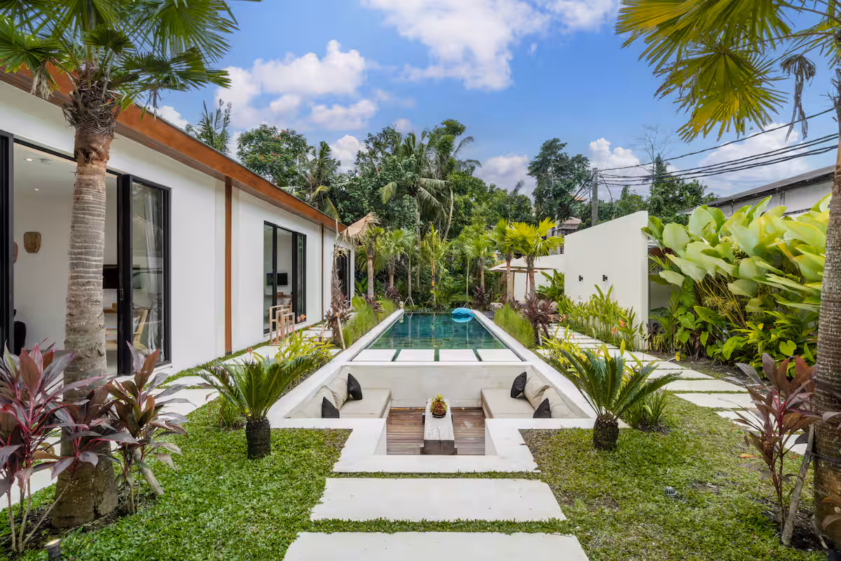 Private pool and exterior view of Villa Bahagia Ubud